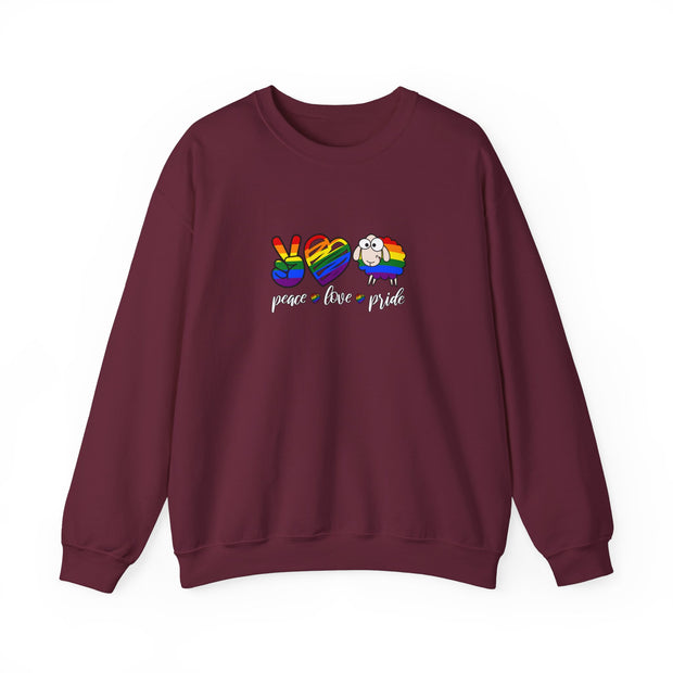 Peace Love Pride Unisex Heavy Blend™ Crewneck Sweatshirt