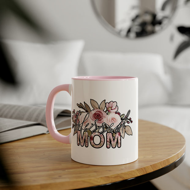 Mom Flowers Accent Mugs, 11oz