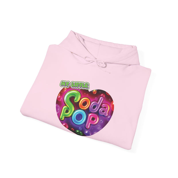 Soda Pop Heart Hoodie - Retro Unisex Sweatshirt for Fun Gatherings, Cozy Nights, Music Festivals, Unique Gifts & Casual Wear
