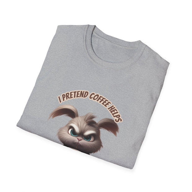 I Pretend that Coffee Helps Unisex Softstyle T-Shirt