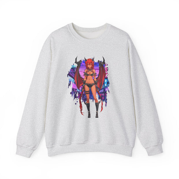 Anime Female Demon Unisex Heavy Blend™ Crewneck Sweatshirt