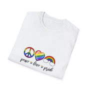 Peace Love and Pride Unisex Softstyle T-Shirt