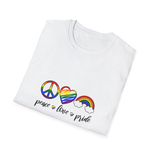 Peace Love and Pride Unisex Softstyle T-Shirt