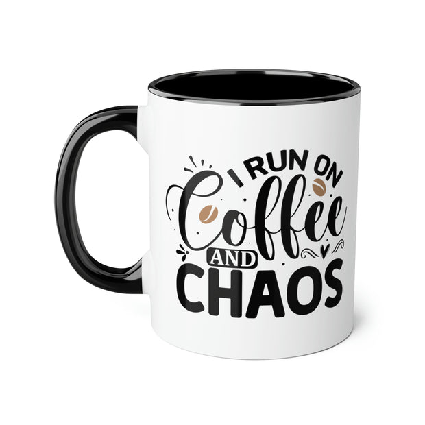 Coffee and Chaos Accent Mugs, 11oz