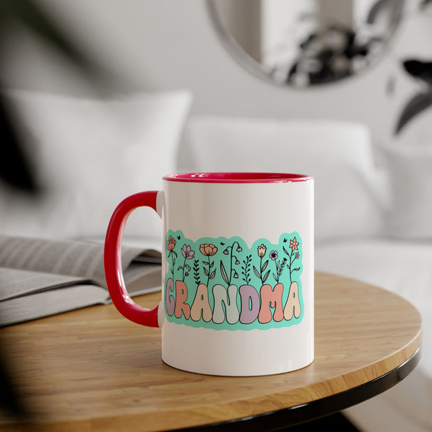 Grandma Flowers Accent Mugs, 11oz
