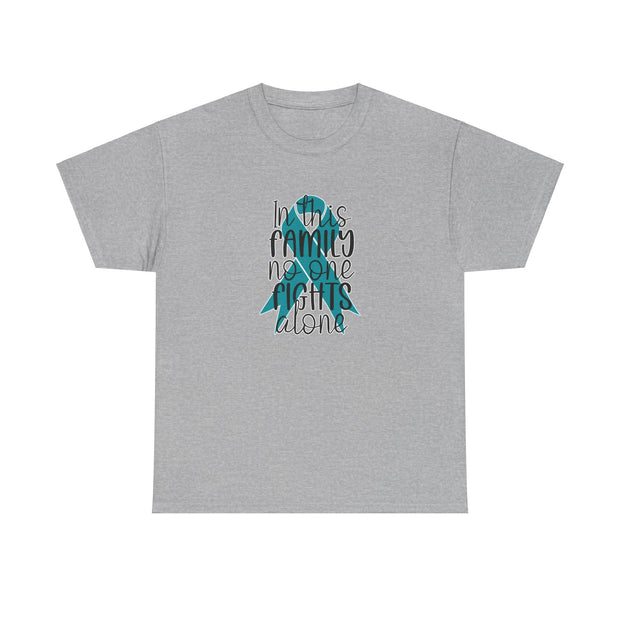 Family Support Ovarian Cancer Unisex Heavy Cotton Tee