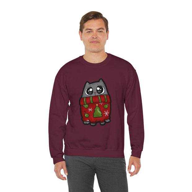 Christmas cat Unisex Heavy Blend™ Crewneck Sweatshirt