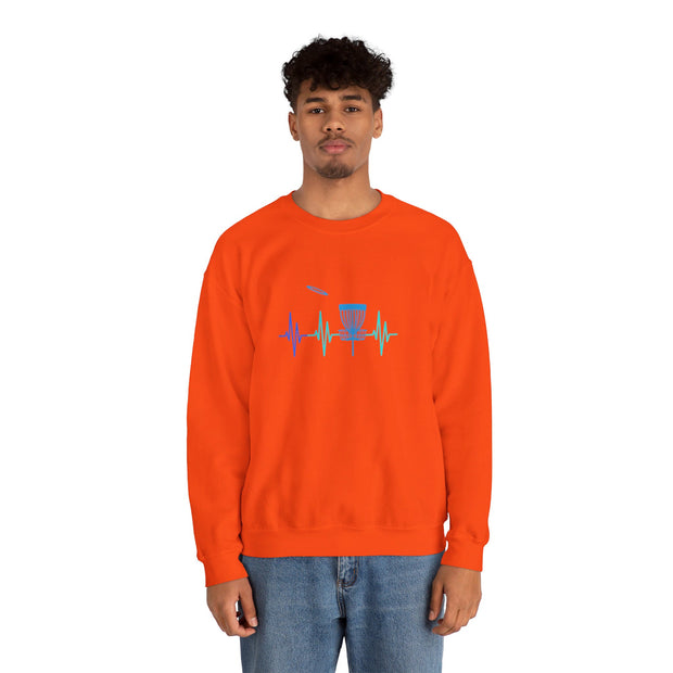 Disc Golf Heartbeat Unisex Heavy Blend™ Crewneck Sweatshirt