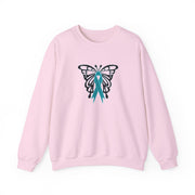 Ovarian Cancer Butterfly Unisex Heavy Blend™ Crewneck Sweatshirt