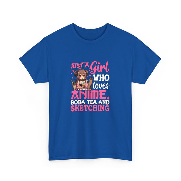 Anime, Boba, Sketching Unisex Heavy Cotton Tee