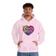 Soda Pop Heart Hoodie - Retro Unisex Sweatshirt for Fun Gatherings, Cozy Nights, Music Festivals, Unique Gifts & Casual Wear