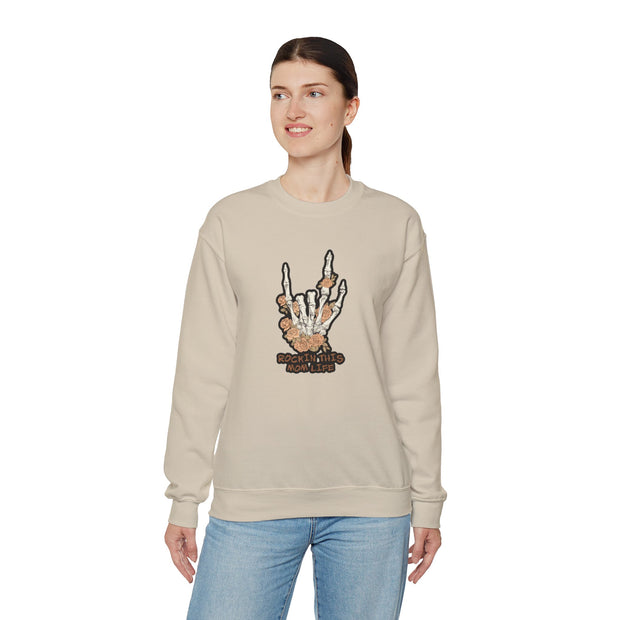 Rockin this Mom Life Unisex Heavy Blend™ Crewneck Sweatshirt