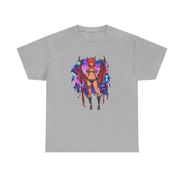 Anime Female Demon Unisex Heavy Cotton Tee
