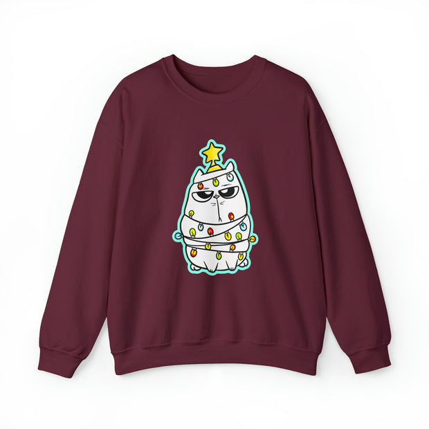 Christmas cat Unisex Heavy Blend™ Crewneck Sweatshirt