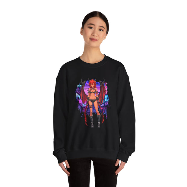 Anime Female Demon Unisex Heavy Blend™ Crewneck Sweatshirt