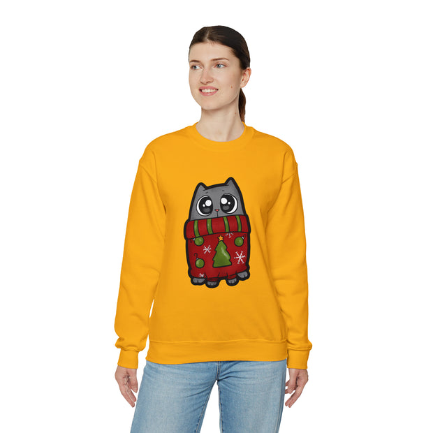 Christmas cat Unisex Heavy Blend™ Crewneck Sweatshirt
