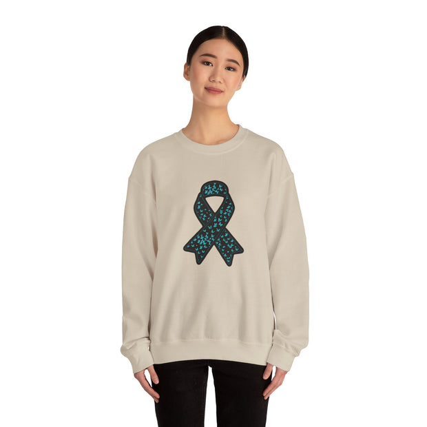 Ovarian Cancer Ribbon Unisex Heavy Blend™ Crewneck Sweatshirt