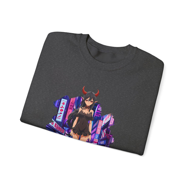 Anime Female Demon Unisex Heavy Blend™ Crewneck Sweatshirt