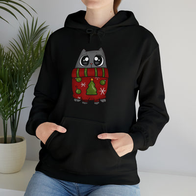 Christmas Cat Unisex Heavy Blend™ Hooded Sweatshirt