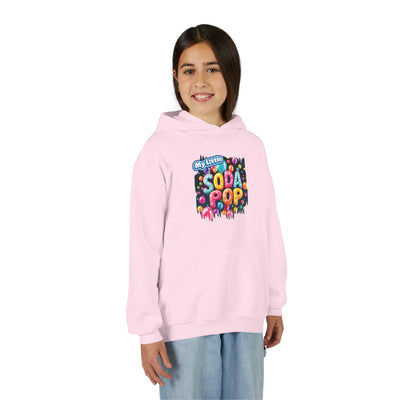 Youth Soda Pop Hooded Sweatshirt, Cute Sweatshirt, Gift for Kids, Fun Hoodie, Colorful Graphic Sweatshirt