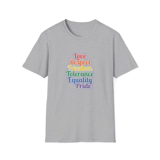 Love Respect Freedom Unisex Softstyle T-Shirt
