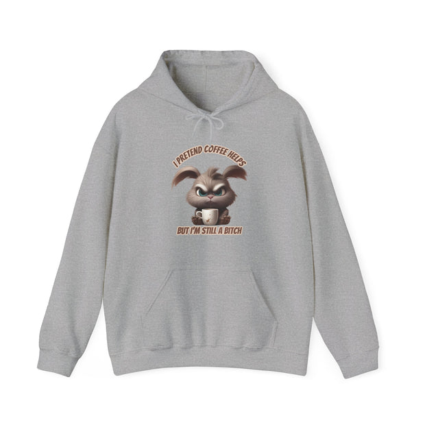 I Pretend that Coffee Helps Unisex Heavy Blend™ Hooded Sweatshirt