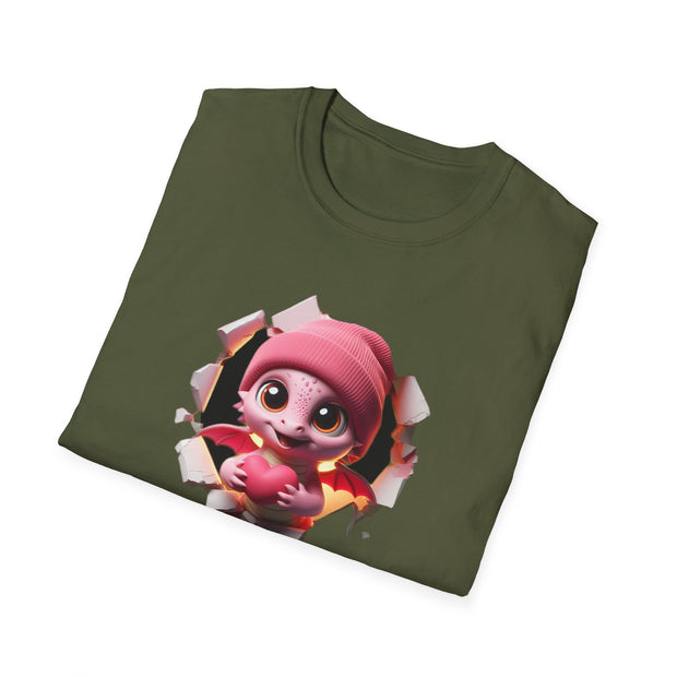Valentines Dragon 2 Sided Unisex Softstyle T-Shirt