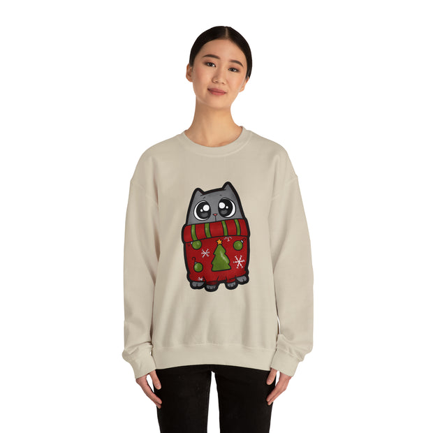 Christmas cat Unisex Heavy Blend™ Crewneck Sweatshirt