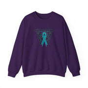 Ovarian Cancer Butterfly Unisex Heavy Blend™ Crewneck Sweatshirt