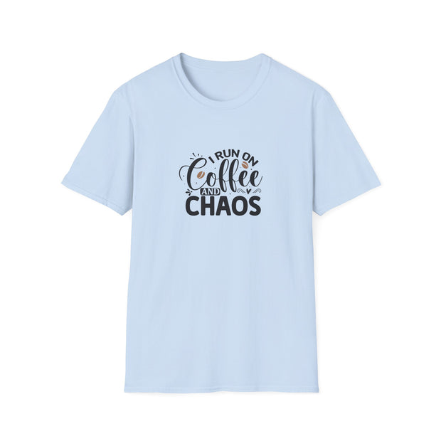 I Run on Coffee and Chaos Unisex Softstyle T-Shirt
