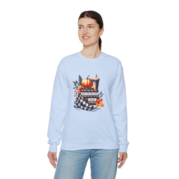 Just a Girl Who Loves Books Unisex Heavy Blend™ Crewneck Sweatshirt