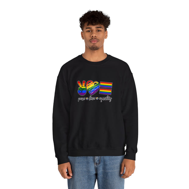 Peace Love Equality Unisex Heavy Blend™ Crewneck Sweatshirt
