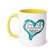 Ovarian Cancer Survivor Accent Mugs, 11oz