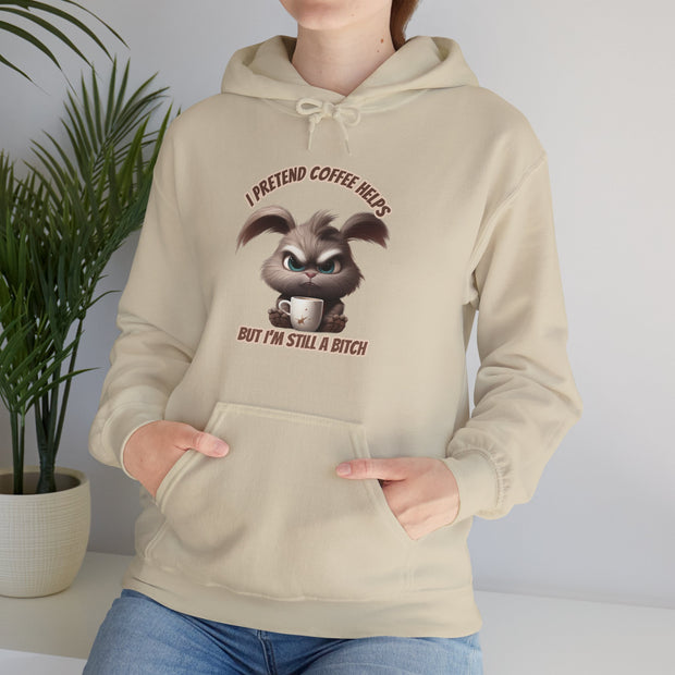 I Pretend that Coffee Helps Unisex Heavy Blend™ Hooded Sweatshirt
