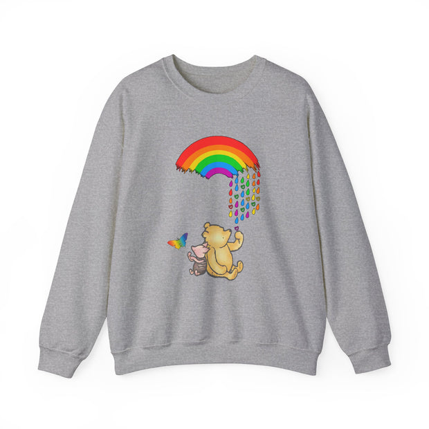 Winnie the Pooh Raining Pride Unisex Heavy Blend™ Crewneck Sweatshirt