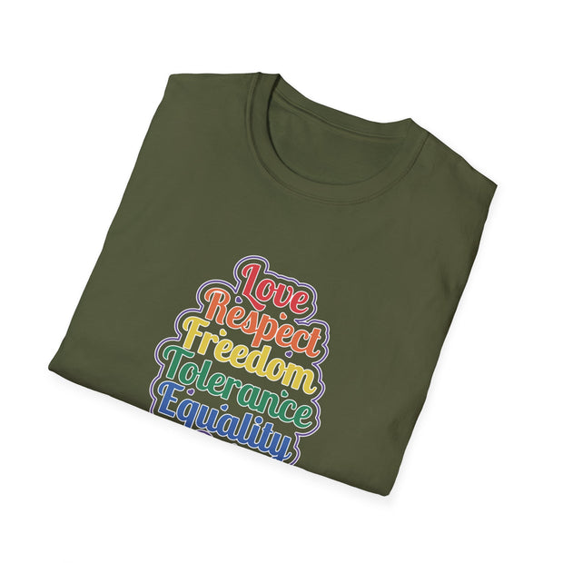 Love Respect Freedom Unisex Softstyle T-Shirt