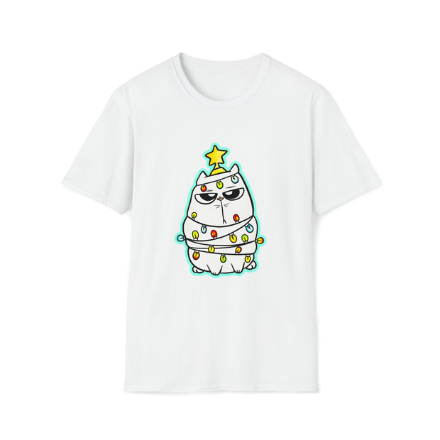 Christmas cat Unisex Softstyle T-Shirt