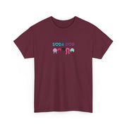 Colorful Soda Pop Unisex Heavy Cotton Tee | Fun Graphic Tee for All Occasions, Festival Apparel, Casual Wear, Gift Ideas, Summer Style