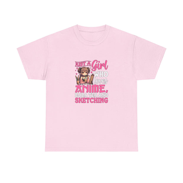 Anime, Boba, Sketching Unisex Heavy Cotton Tee