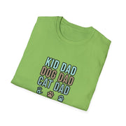 Kid, Dog, Cat Dad Unisex Softstyle T-Shirt