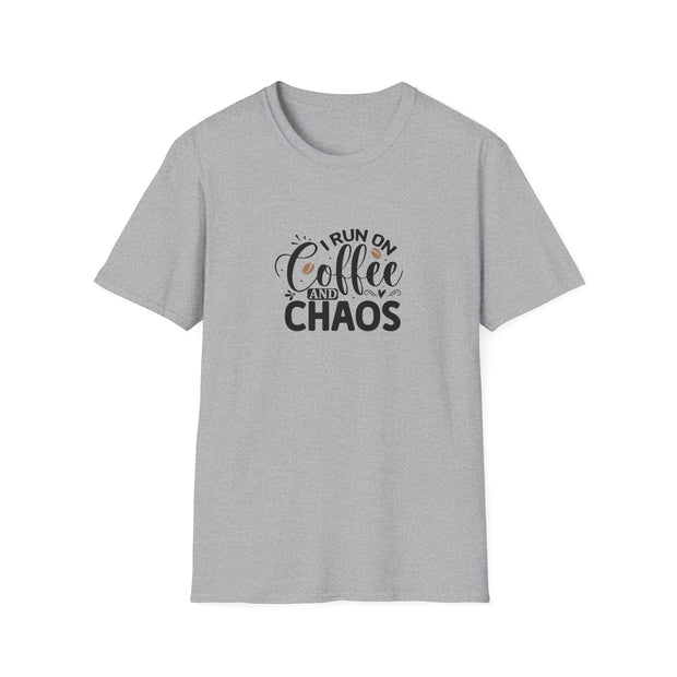 I Run on Coffee and Chaos Unisex Softstyle T-Shirt