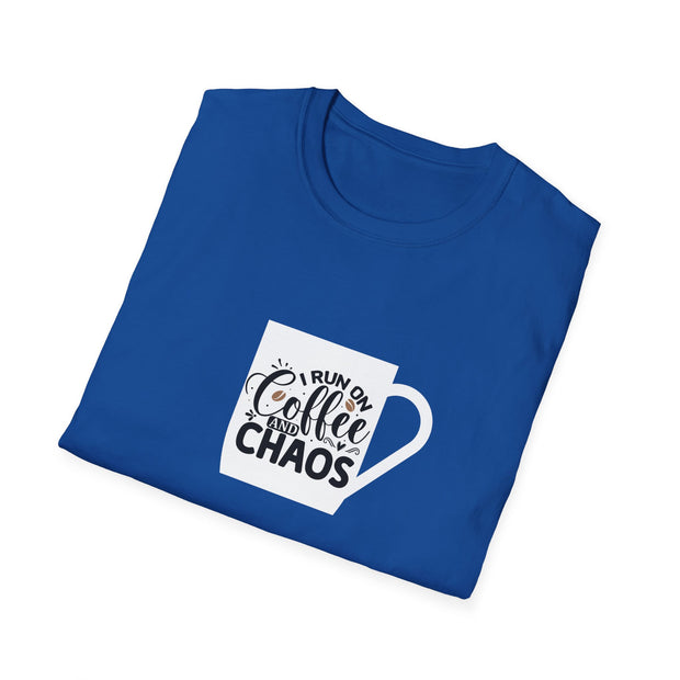 I Run on Coffee and Chaos Unisex Softstyle T-Shirt