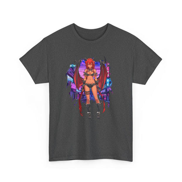 Anime Female Demon Unisex Heavy Cotton Tee