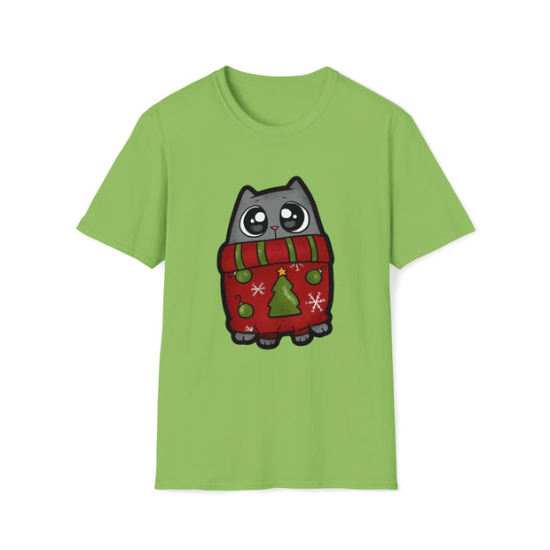 Christmas cat Unisex Softstyle T-Shirt