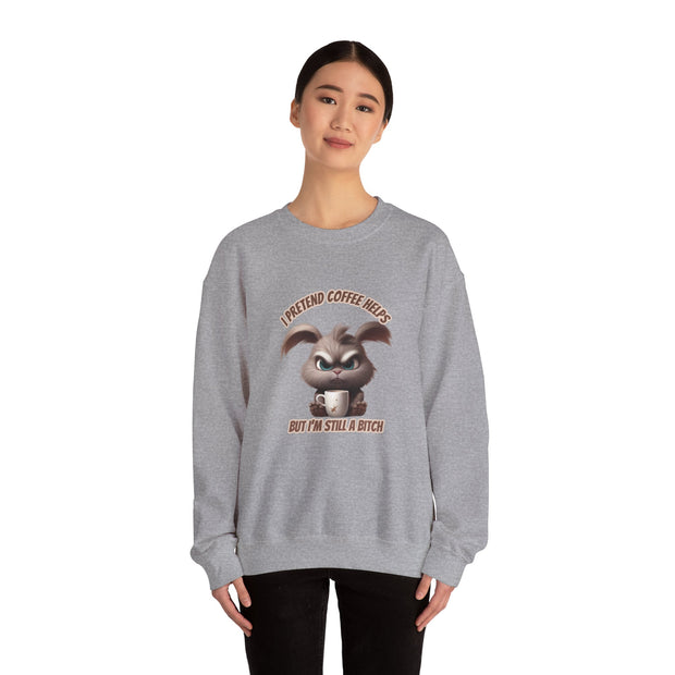 I Pretend that Coffee Helps Unisex Heavy Blend™ Crewneck Sweatshirt