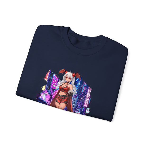 Anime Female Demon Unisex Heavy Blend™ Crewneck Sweatshirt