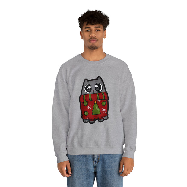 Christmas cat Unisex Heavy Blend™ Crewneck Sweatshirt