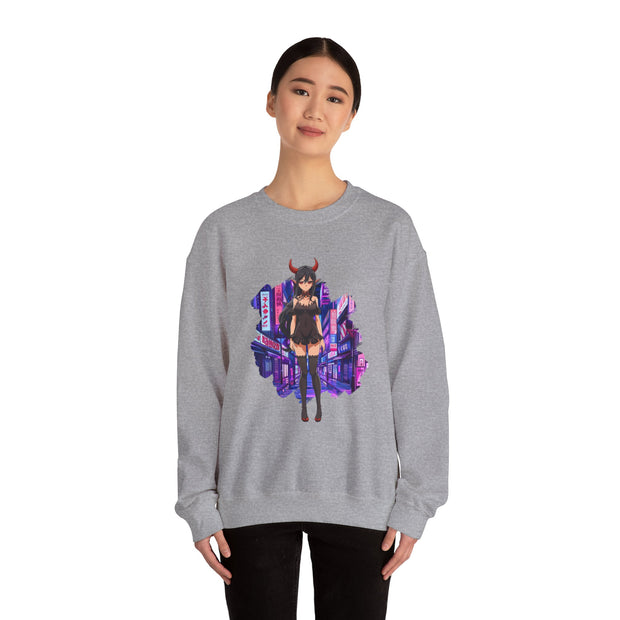 Anime Female Demon Unisex Heavy Blend™ Crewneck Sweatshirt