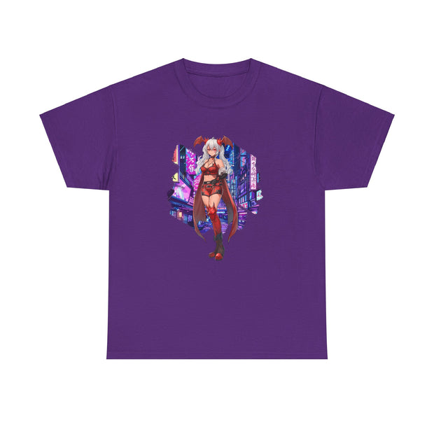 Anime Female Demon Unisex Heavy Cotton Tee
