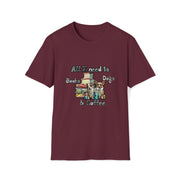 Books, dogs & coffee Unisex Softstyle T-Shirt